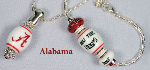 Alabama Crimson Tide Sterling Silver Charm Bead